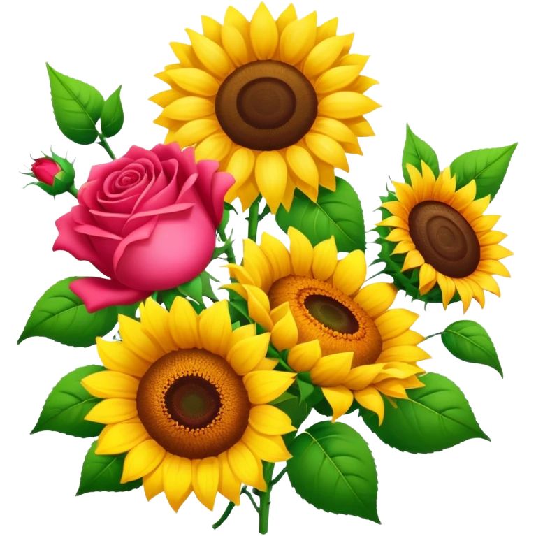 roses and sunflowers  emoji