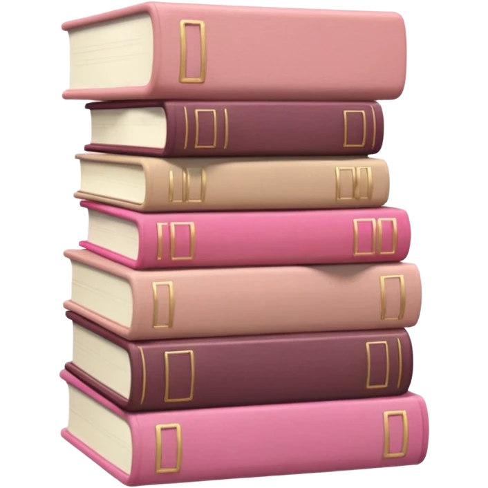 aesthetic book stack beige and pink emoji
