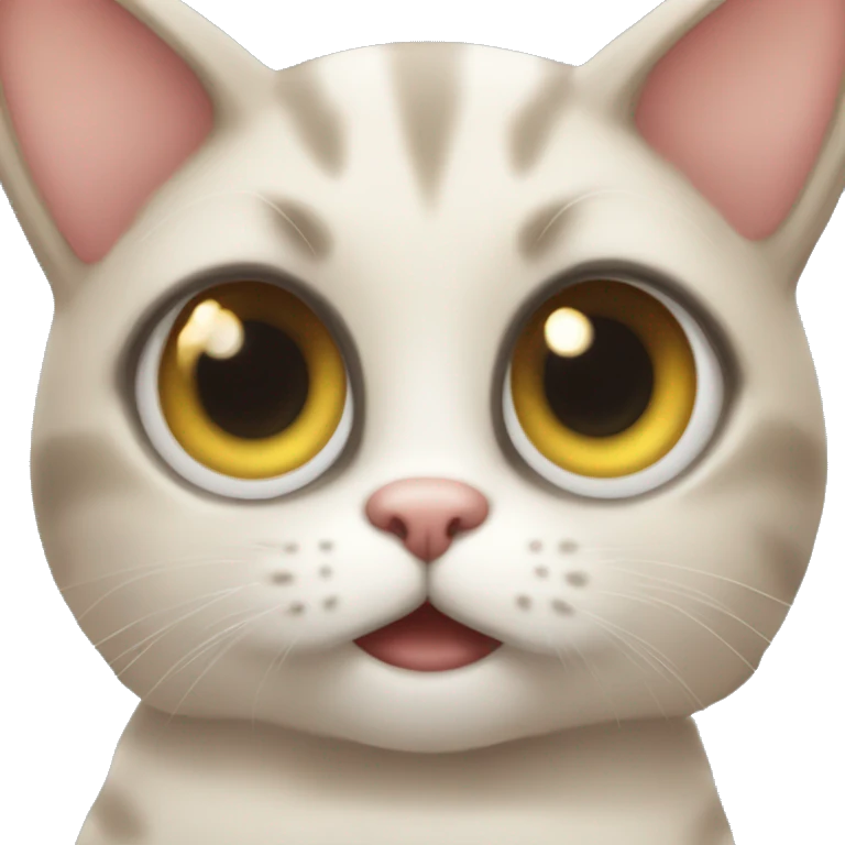 Cute cat with big adorable eyes emoji