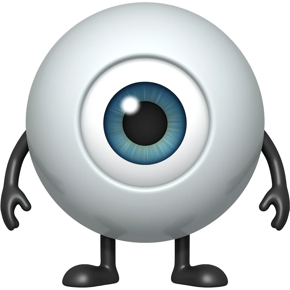 A circle with legs with one single eye emoji