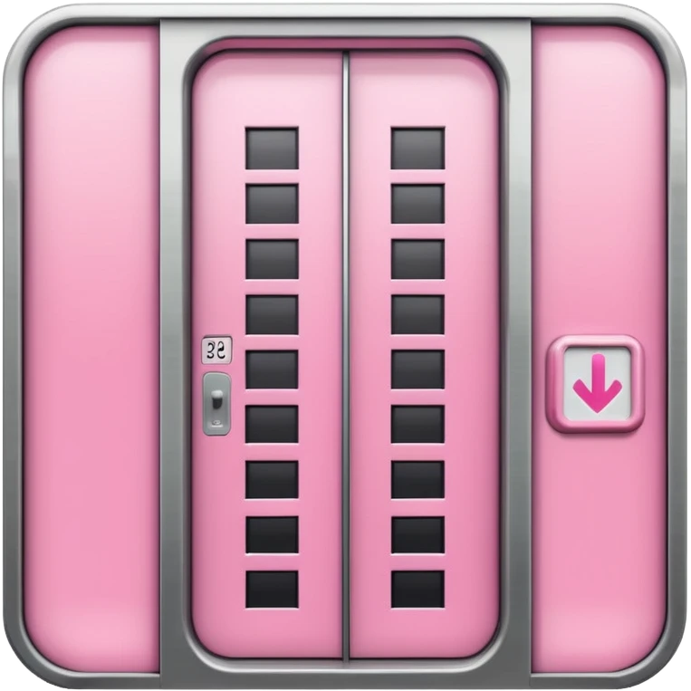 cute pink simple elevator , with up and down symbol ,make it obvious that it’s an elevator  emoji