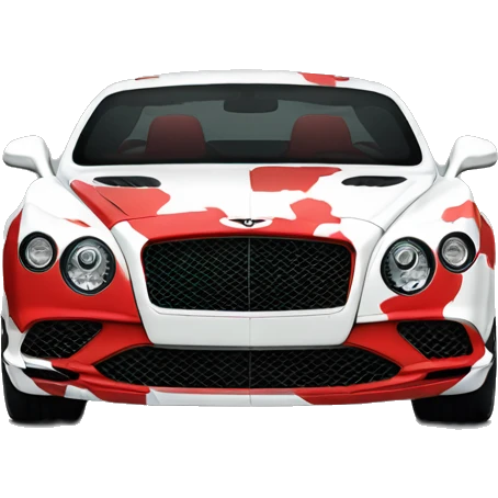  camouflage style red white and black, Bentley Continental, front view emoji
