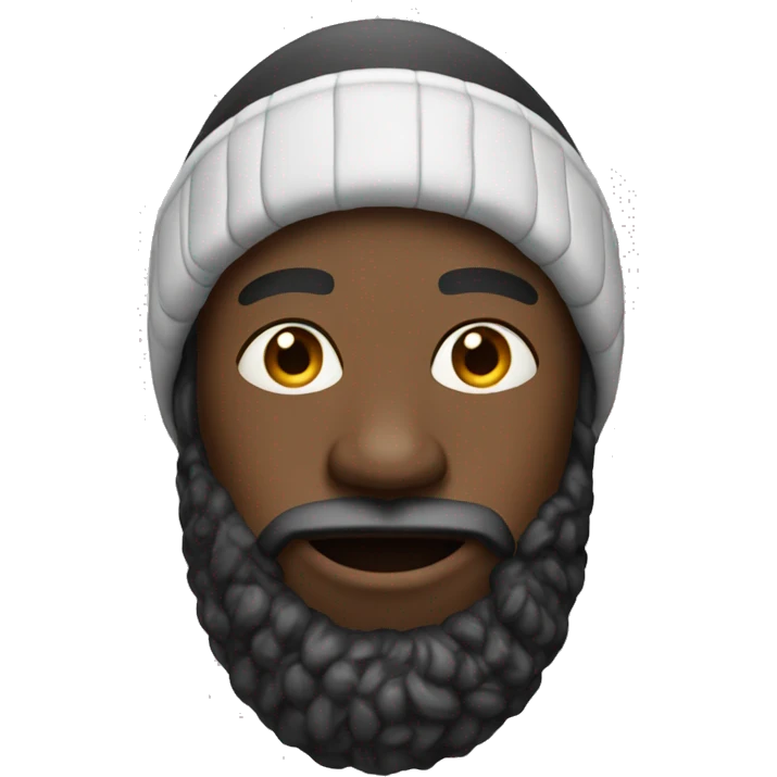 Black man with ski mas emoji