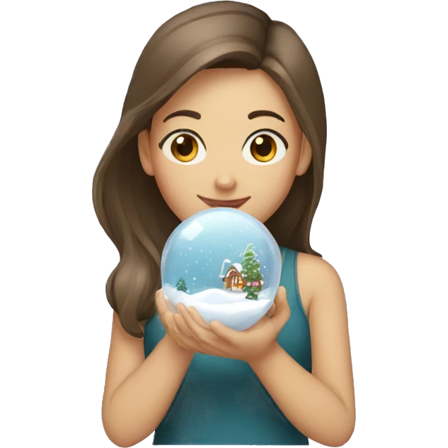 A girl with a snow globe emoji