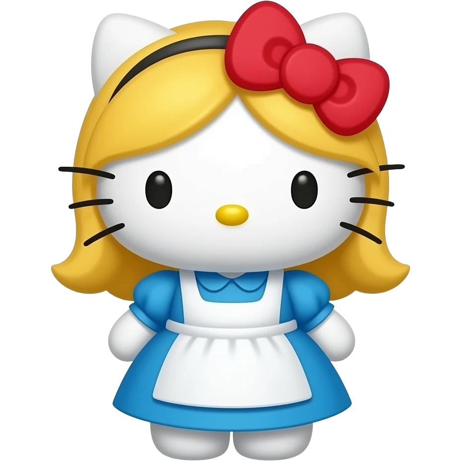 hello kitty disfrazado de alicia en el pais de las maravillas emoji