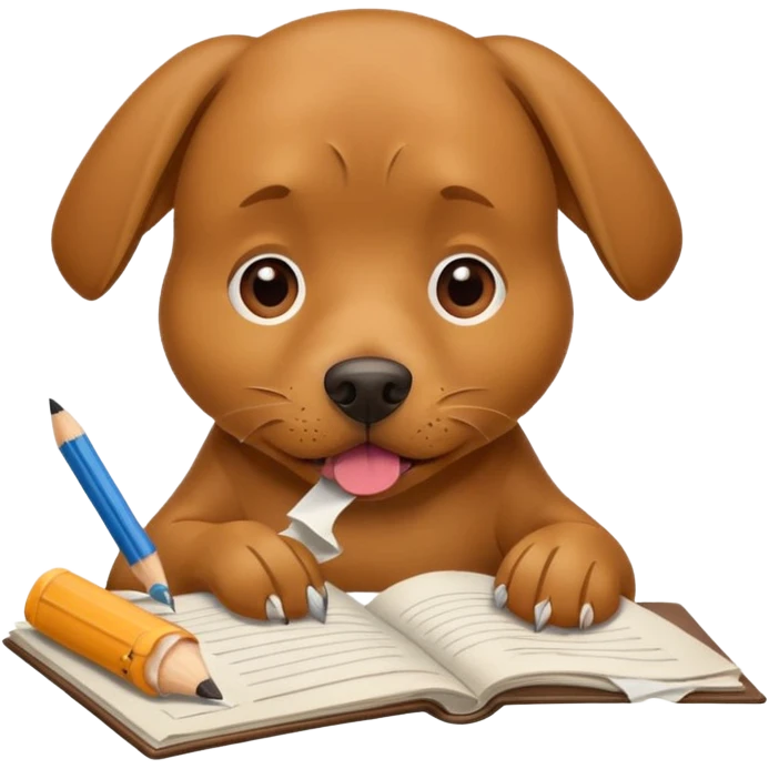 Dog eat homework emoji