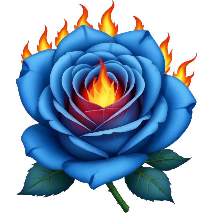 Burning blue rose emoji