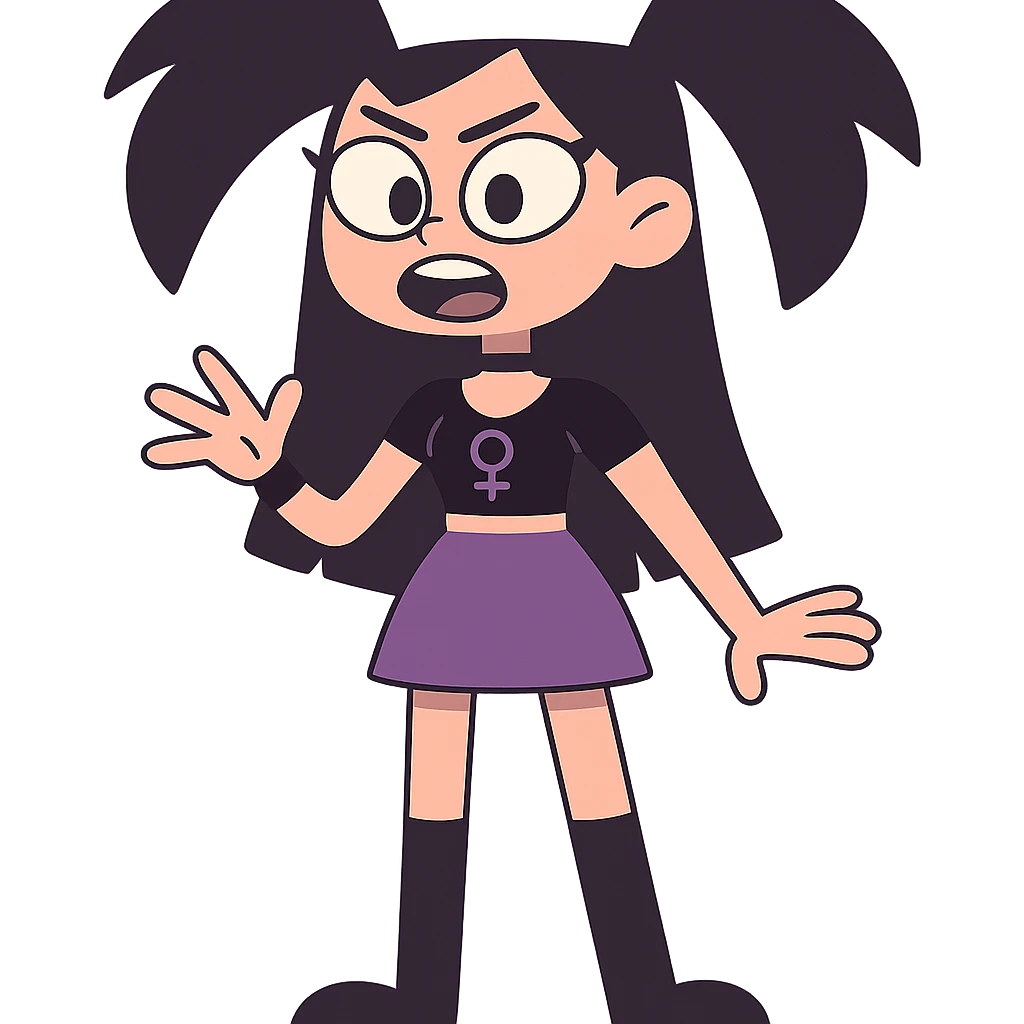 goth girl with exaggerated proportions emoji