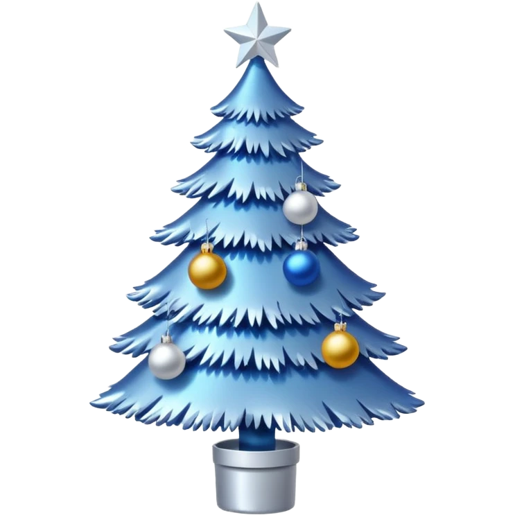 White christmas tree withe blue and silver decoration emoji