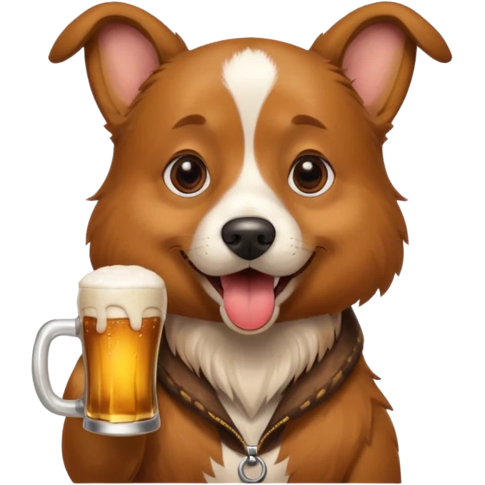 Dog with a beer an a beatbox emoji