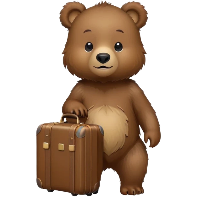 Baby Grizzly bear with a suitcase emoji
