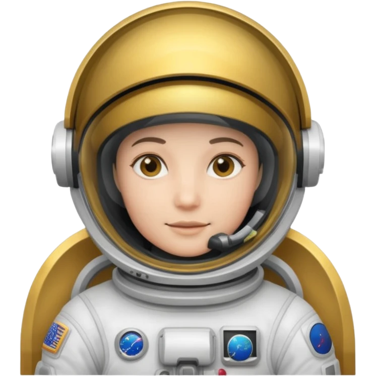 Astronaut in white EVA suit with gold visor helmet emoji