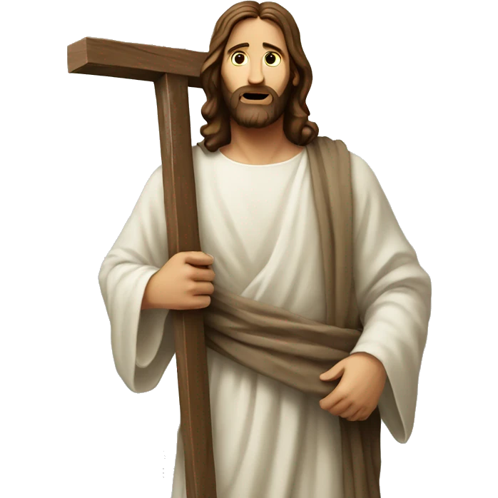 Jesus Christ carrying cross emoji