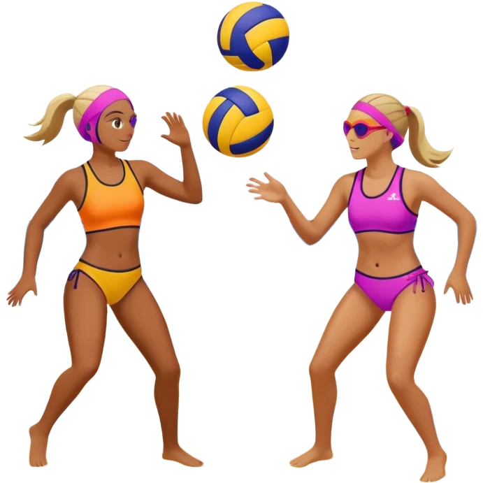 2 girls playing beach volleyball emoji