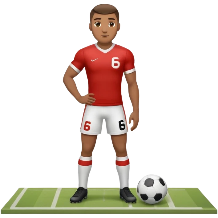 A football player with number 66, stand near a corner kick emoji