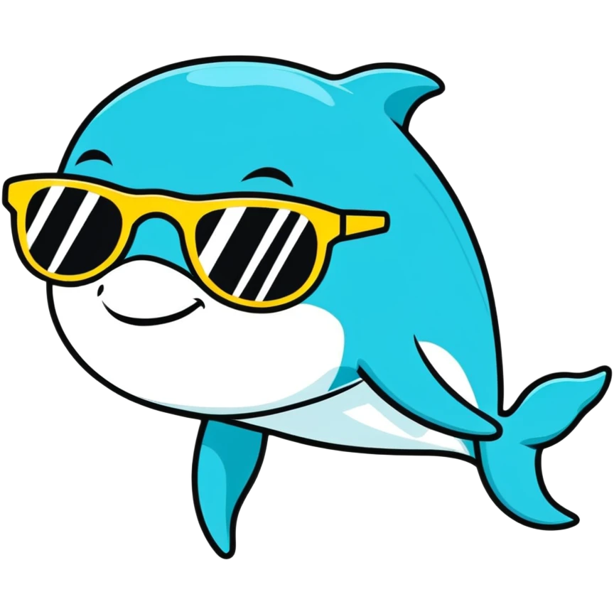 Dolphin with sunglasses emoji
