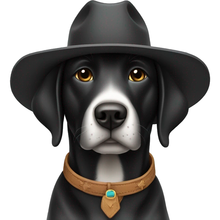 Black lab with cowboy hat emoji