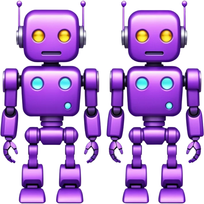 glitter purple robots emoji
