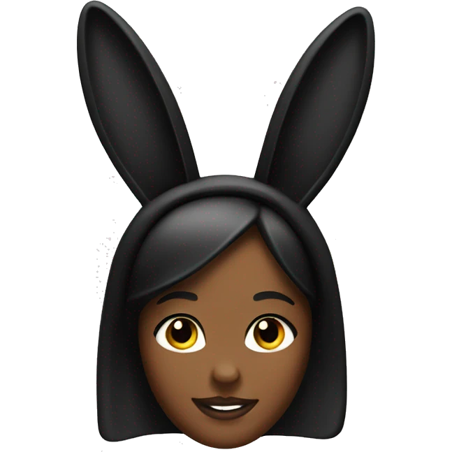 black colored playboy bunny headband  emoji