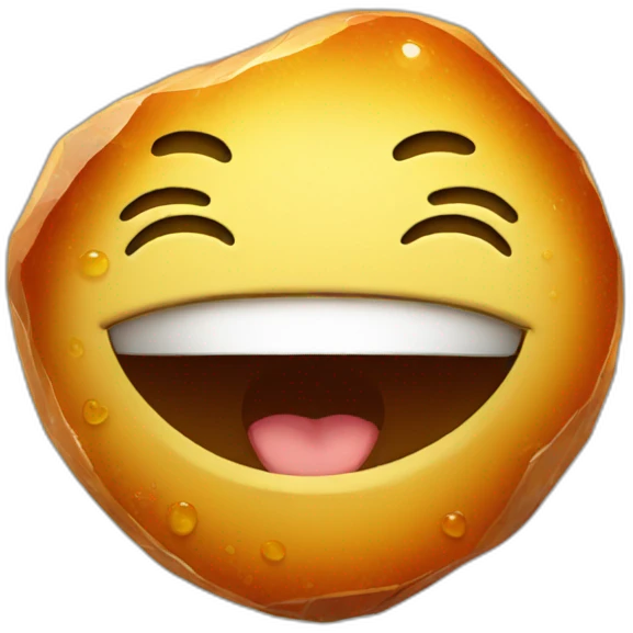 Amber stone smiling emoji