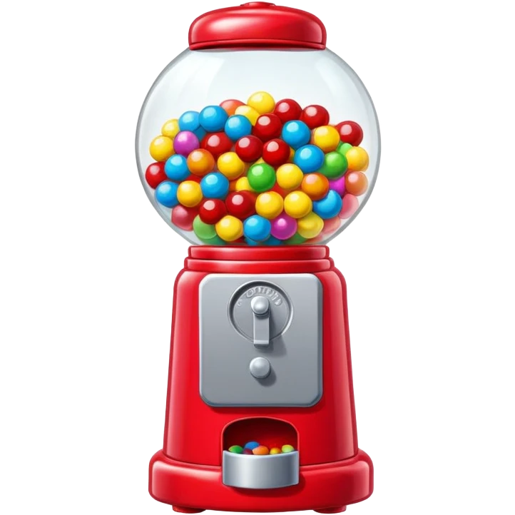 Red Bubblegum machine with multicolored gumballs emoji