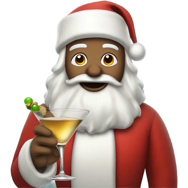 Santa with a dirty martini emoji
