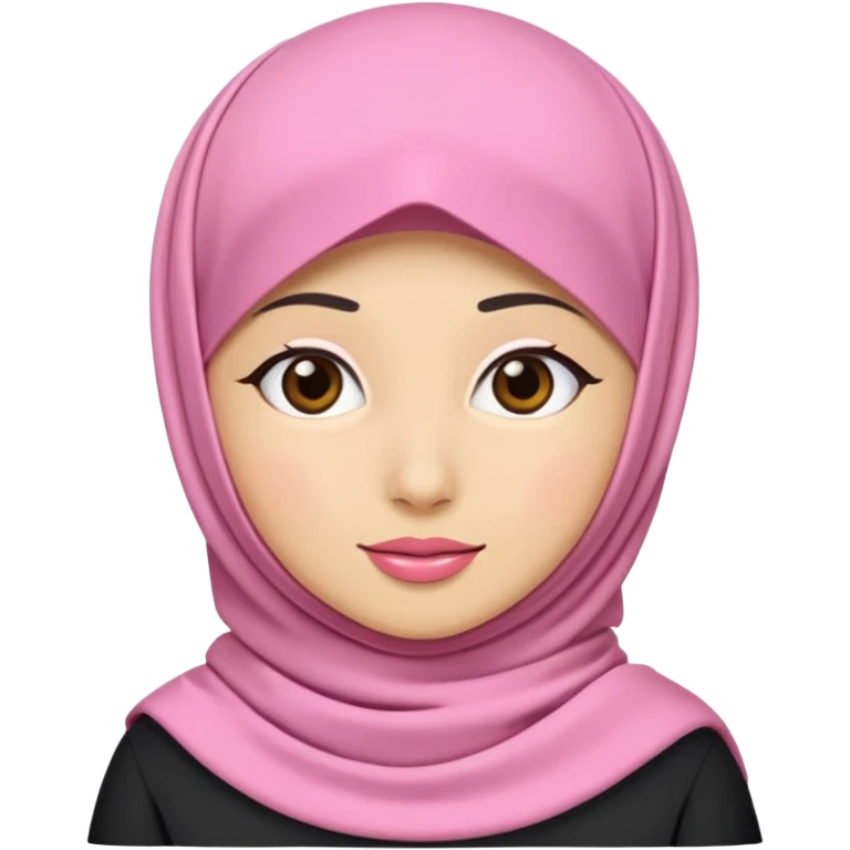 wanita hijab pink emoji
