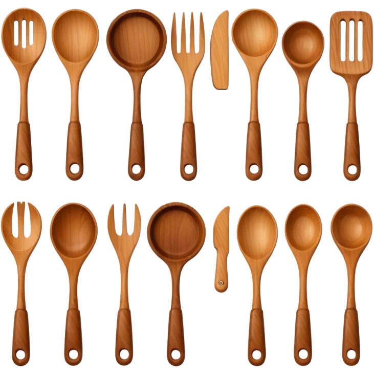 wooden kitchen utensils and items emoji