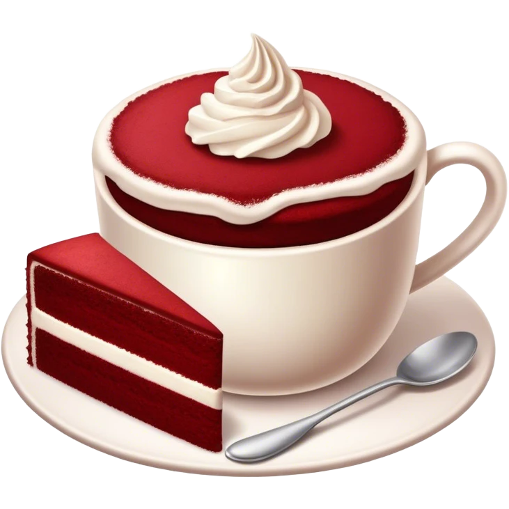 Red velvet cake and cup of cocoa emoji