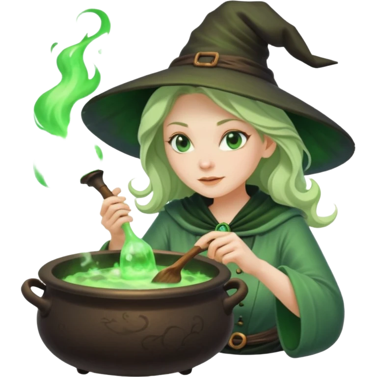 green witch cooking potion emoji