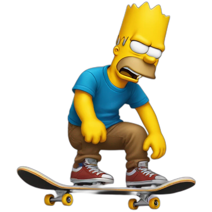 Batrt Simpson sur un skate emoji