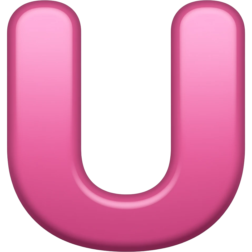Letra U rosa emoji