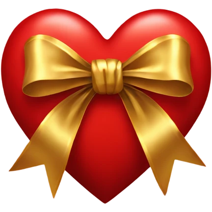 red heart with gold bow emoji