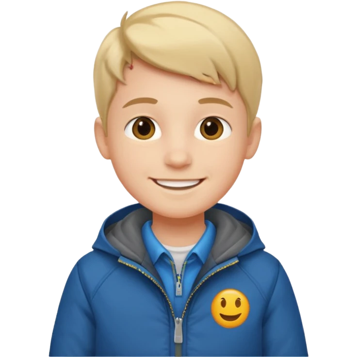 smiling boy in jacket emoji