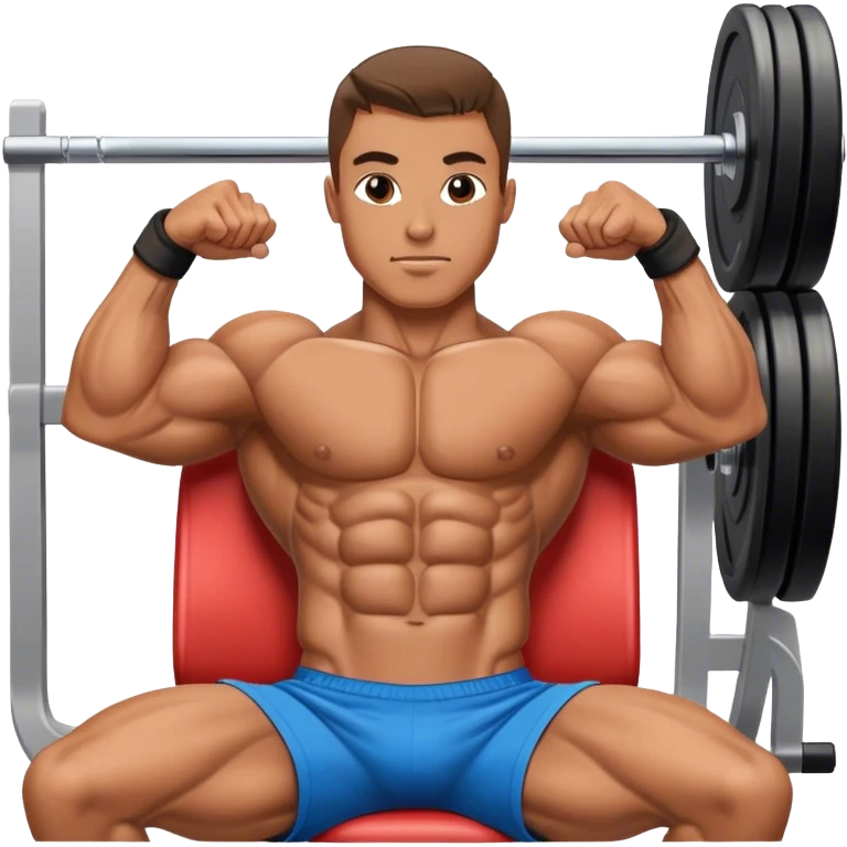 bodybuilder laying down abs exercise emoji