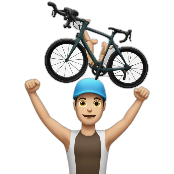 holding road bike over head emoji