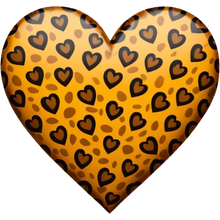 leopard print heart emoji