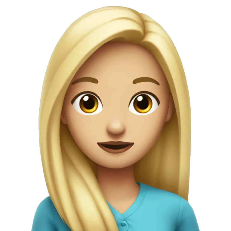 Chica rubia con pelo largo y ojos azules emoji