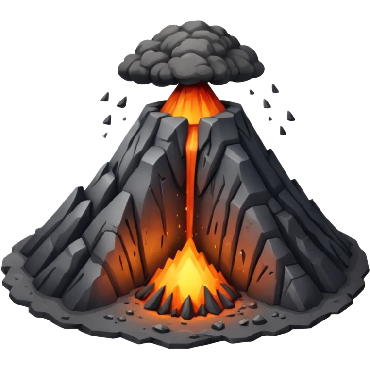 Create a volcano with its eyes tightly shut emoji