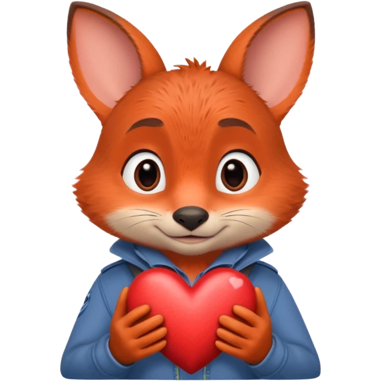 Nick Zootopia enamorado con ojos de corazon emoji
