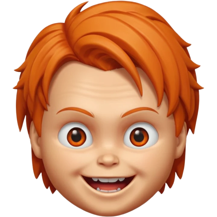 la tete chucky avec les yeux orange emoji