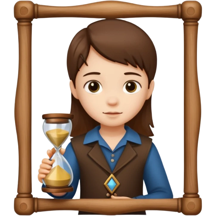 child holding hourglass in a  frame with no bg emoji