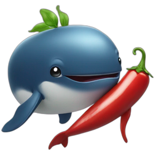whale with chilli emoji