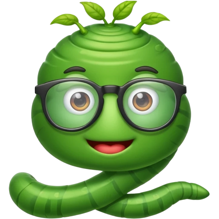 Nerdy worm emoji