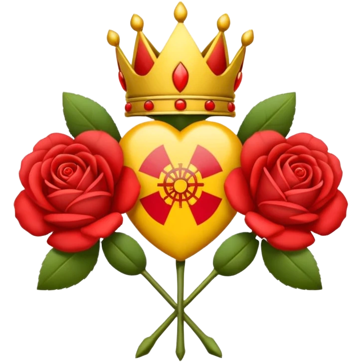 Hazme un emoji con el logo de la falange española con las 5 flechas y las 5 rosas emoji