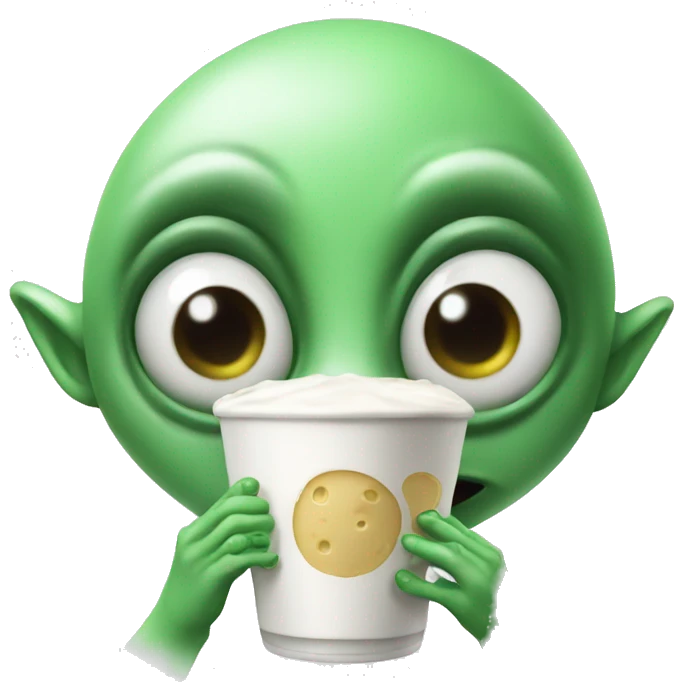 Alien eat milk emoji