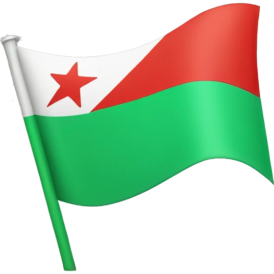 green flag with a red star in the middle. no other colors emoji