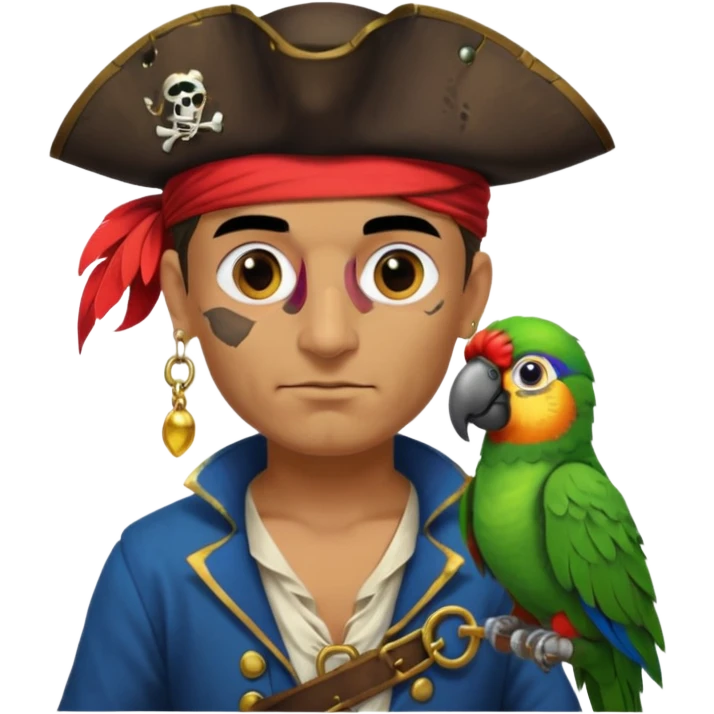 pirate and parrot emoji