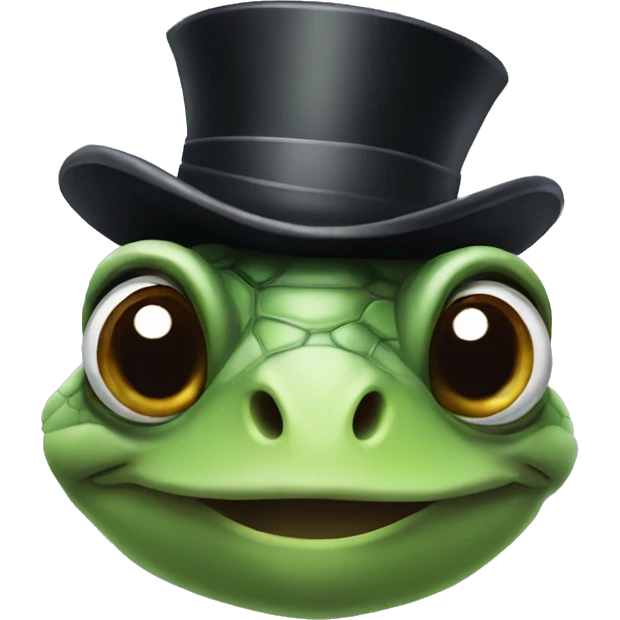 Turtle with a top hat  emoji