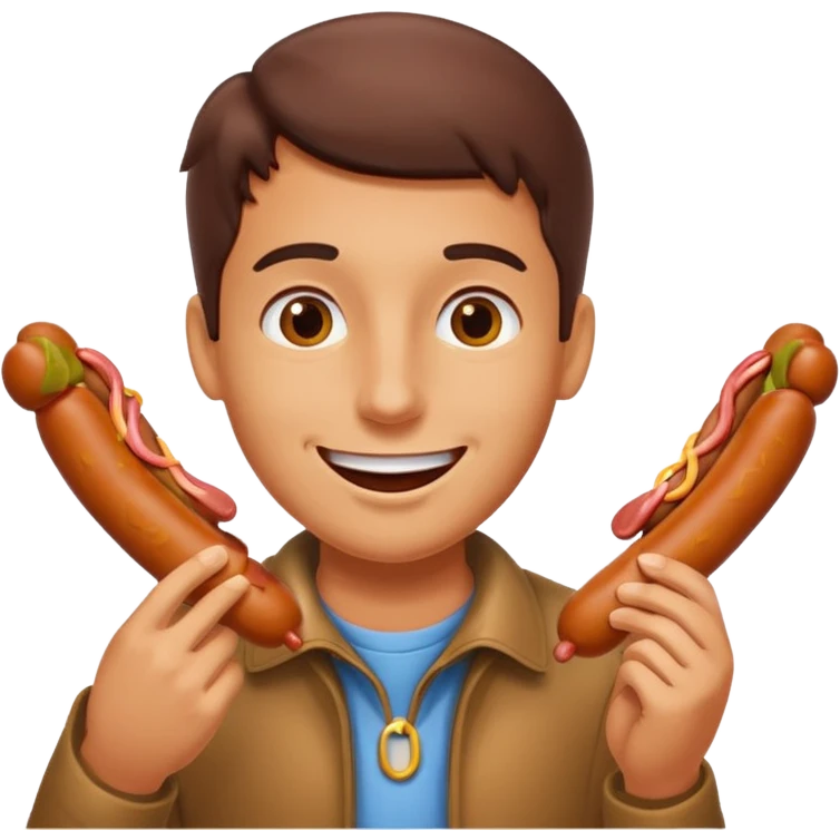 Face eating a sausage emoji